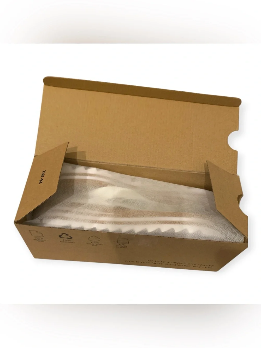 Kuailu White and Brown Platform Thong Sandals